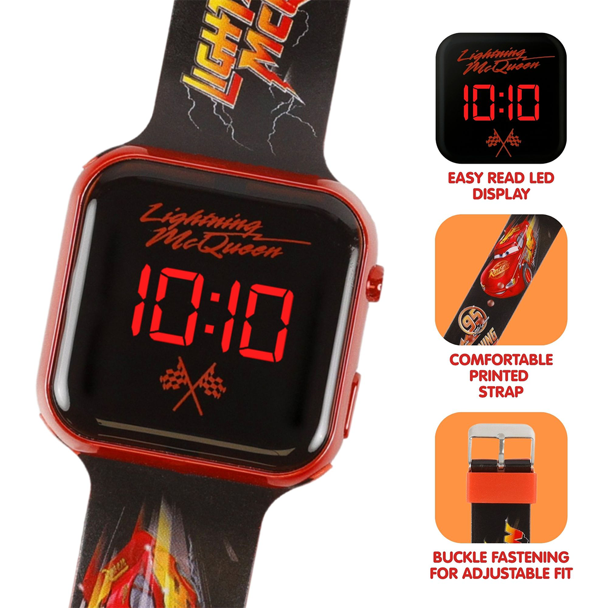 Lightning McQueen Boys LED Watch - CZM4052