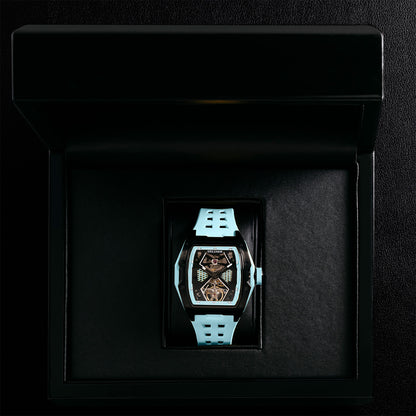 Gresham GI Special Edition Stainless Steel Tonnaeu Case Black and Sky Blue Watch - G1-0001-BLUE