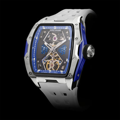 Gresham GI Special Edition Stainless Steel Tonnaeu Case White and Blue Watch - G1-0001-WHT