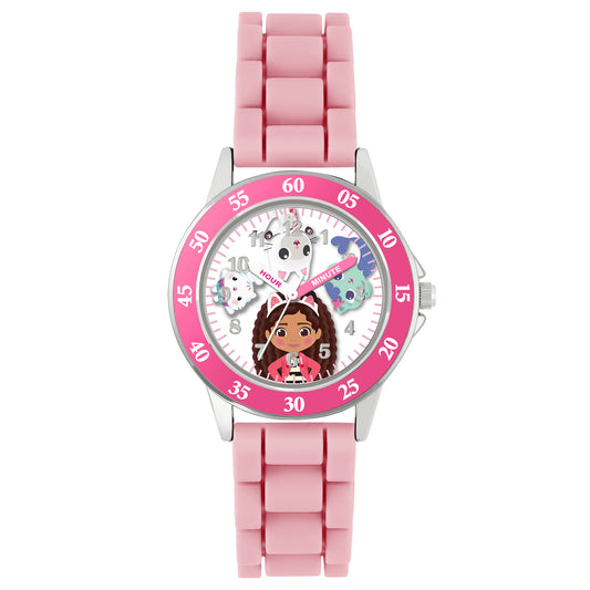 Gabby's Dollhouse Pink Silicone Time Teacher Strap Watch - GAB9000ARG