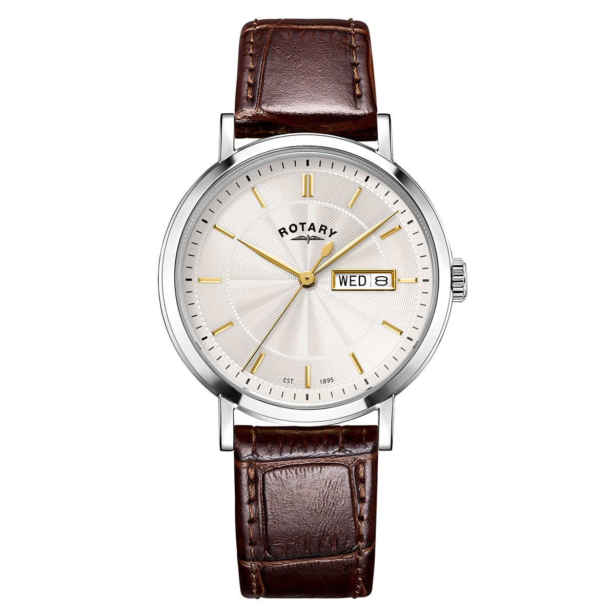 Rotary Men's Heritage Stainless Steel Brown Leather Strap Watch - GS05420/02