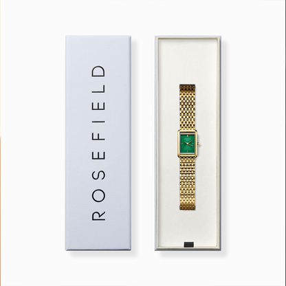 Rosefield Heirloom Emerald Dial Steel Gold - HEGSG-H05