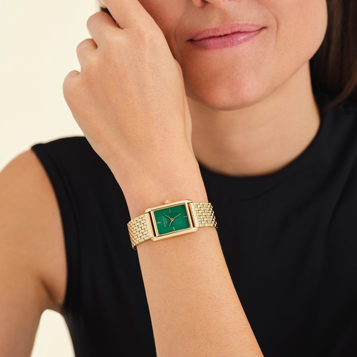 Rosefield Heirloom Emerald Dial Steel Gold - HEGSG-H05