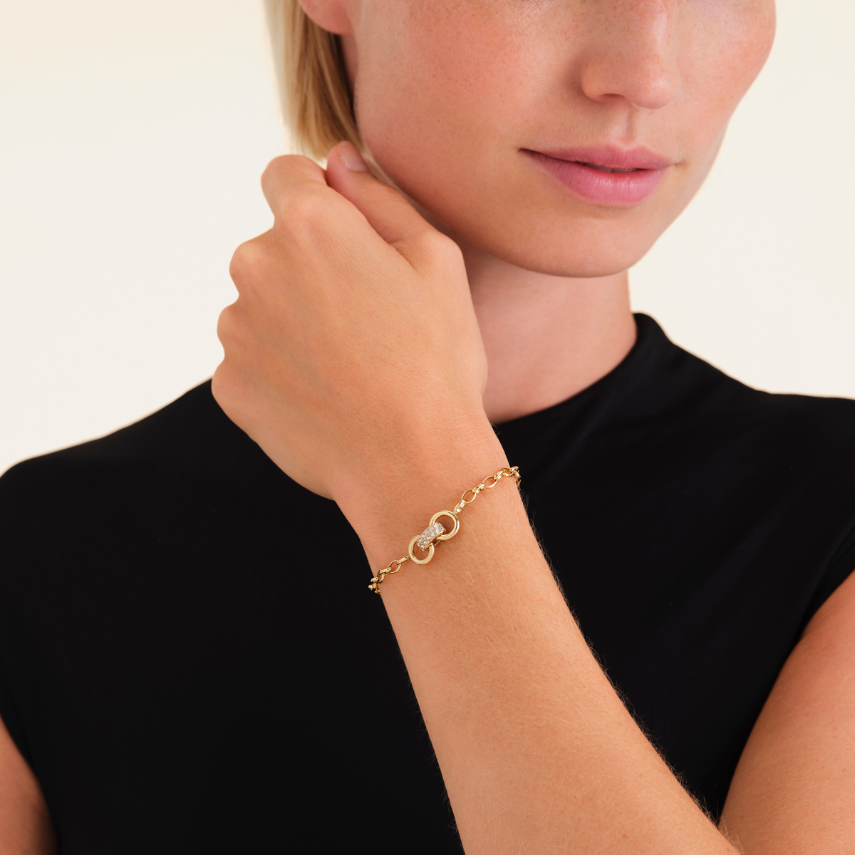 Rosefield Bow Link Studs Bracelet Gold - JBBSG-J899