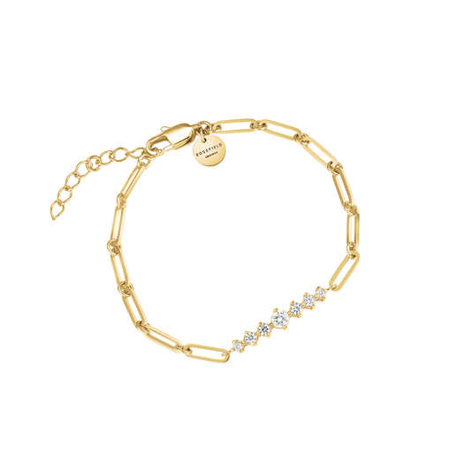 Rosefield Graduated Crystal Bar Paperclip Bracelet - JBCBG-J1023
