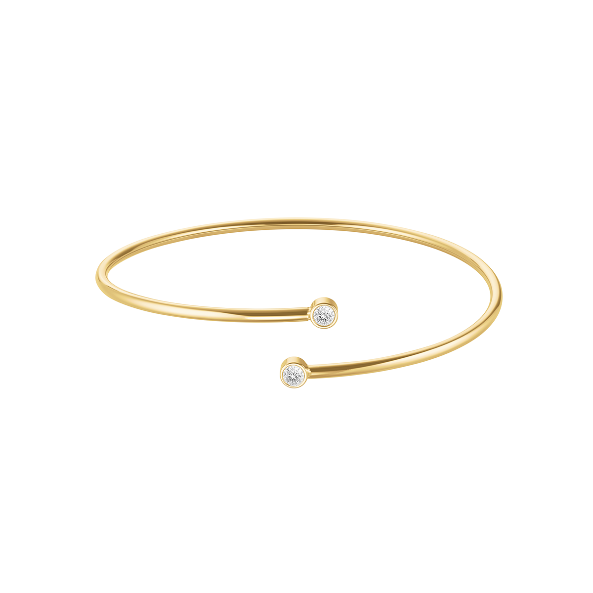 Rosefield Double Crystal Bangle Gold - JBDCG-J1213