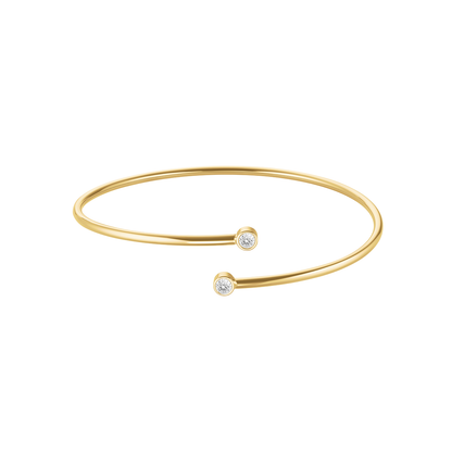 Rosefield Double Crystal Bangle Gold - JBDCG-J1213