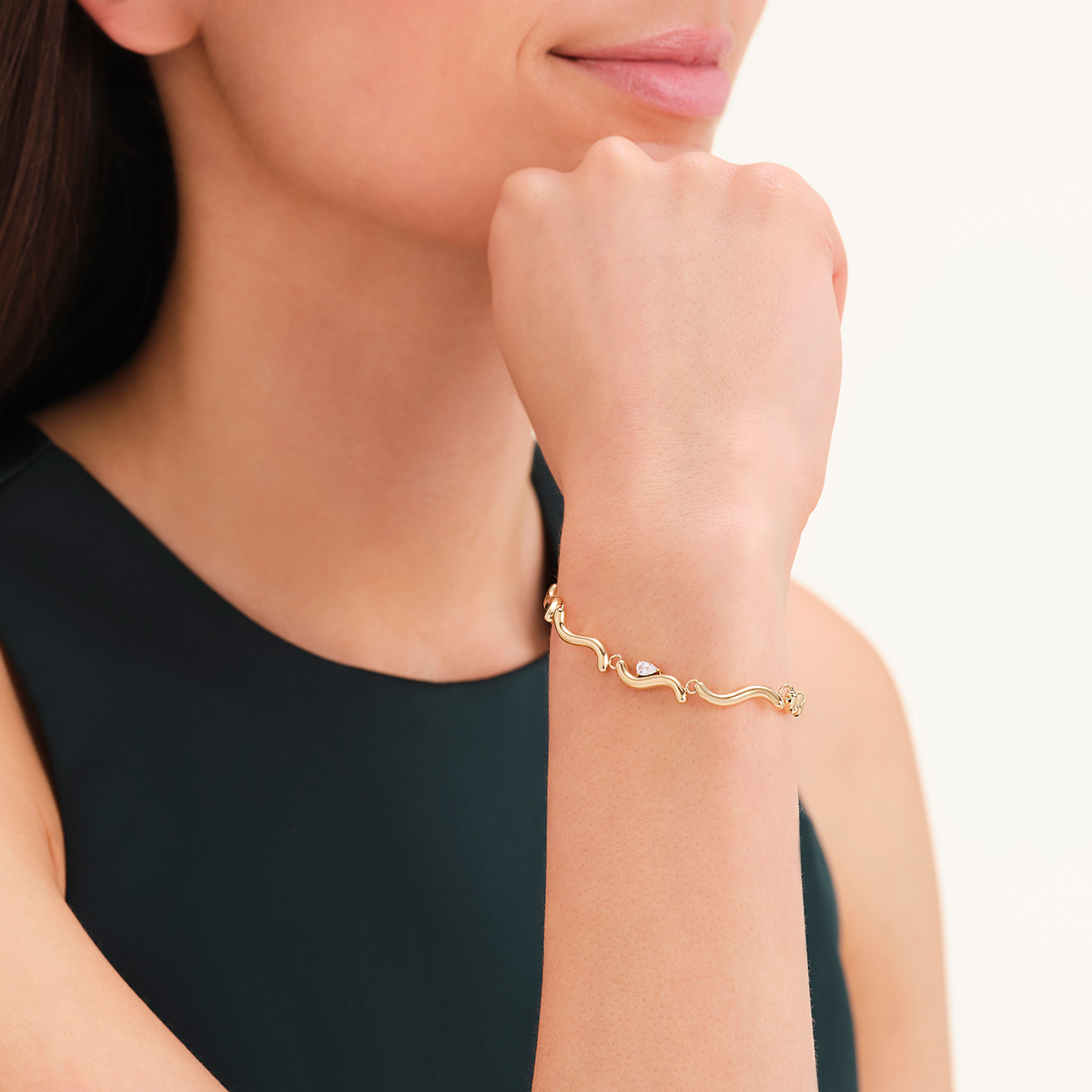 Rosefield Drop Wave Bracelet Gold - JBDWG-J1305