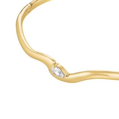 Rosefield Marquise Wave Bangle Gold - JBMWG-J1303