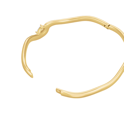 Rosefield Marquise Wave Bangle Gold - JBMWG-J1303