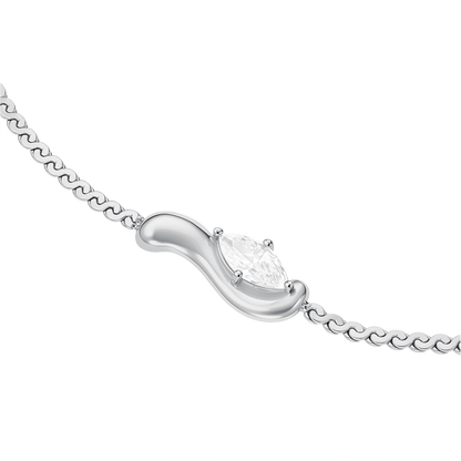 Rosefield Marquise Wave Soft Bracelet Silver - JBMWS-J1326