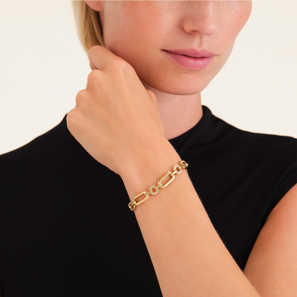 Rosefield Multi Octagon Studs Bracelet Gold - JBOSG-J900