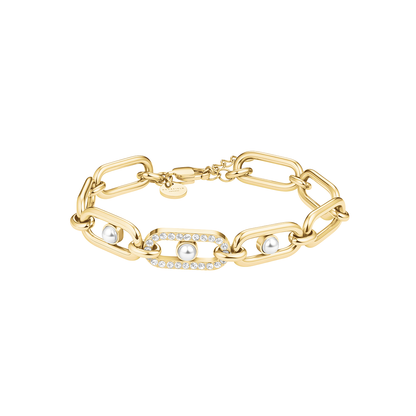 Rosefield Modern Pearl Link Bracelet Gold - JBPLG-J1296