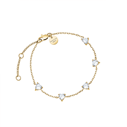 Rosefield Row of Hearts Gold Set (Necklace + Bracelet) Set