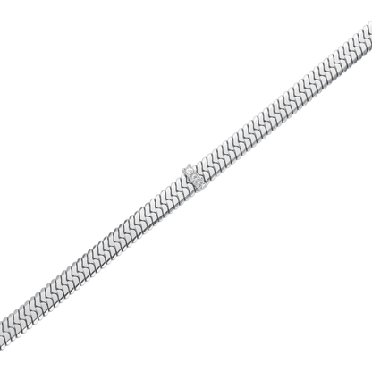 Rosefield Large Snake Bracelet with Crystals Silver - JBSCS-J1192