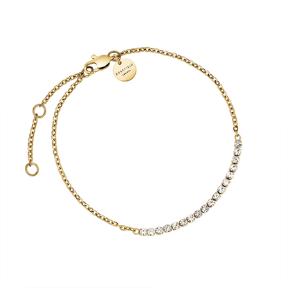 Rosefield Tennis Crystal Clear Bracelet Gold - JBTCG-J904