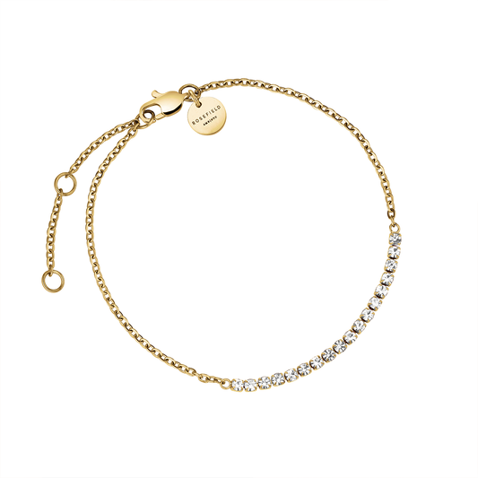 Rosefield Tennis Crystal Clear Bracelet Gold - JBTCG-J904