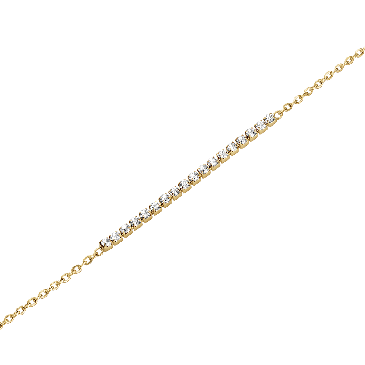 Rosefield Tennis Crystal Clear Bracelet Gold - JBTCG-J904