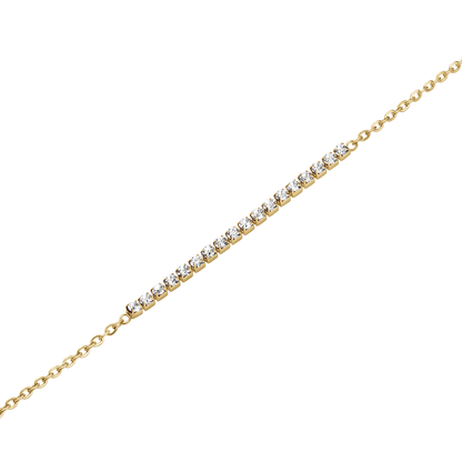 Rosefield Tennis Crystal Clear Bracelet Gold - JBTCG-J904