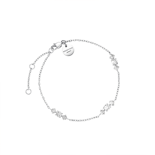 Rosefield Triple Crystals Bracelet Silver - JBTCS-J1021
