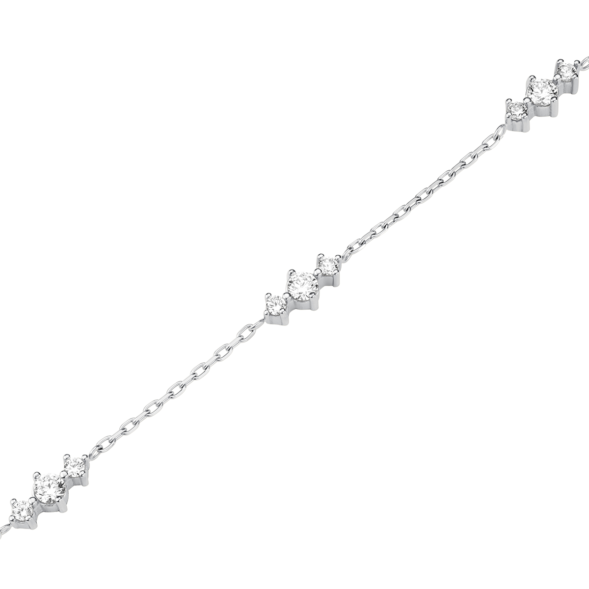 Rosefield Triple Crystals Bracelet Silver - JBTCS-J1021