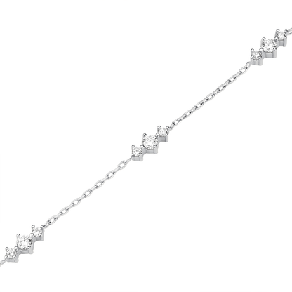 Rosefield Triple Crystals Bracelet Silver - JBTCS-J1021