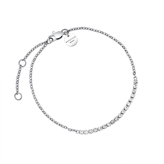 Rosefield Tennis Crystal Clear Bracelet Silver - JBTCS-J910