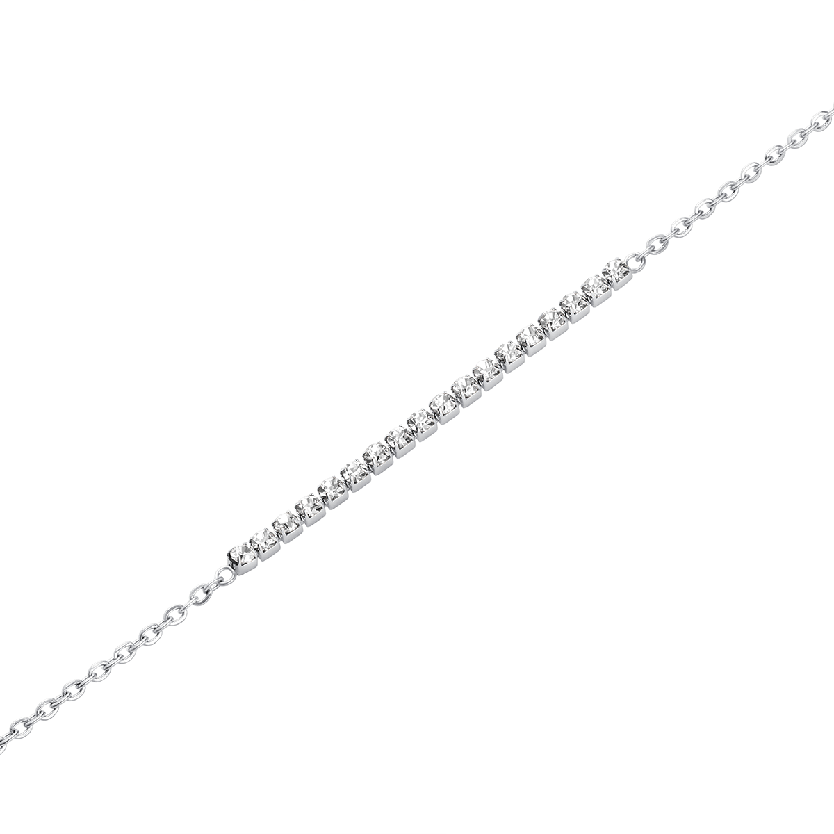 Rosefield Tennis Crystal Clear Bracelet Silver - JBTCS-J910