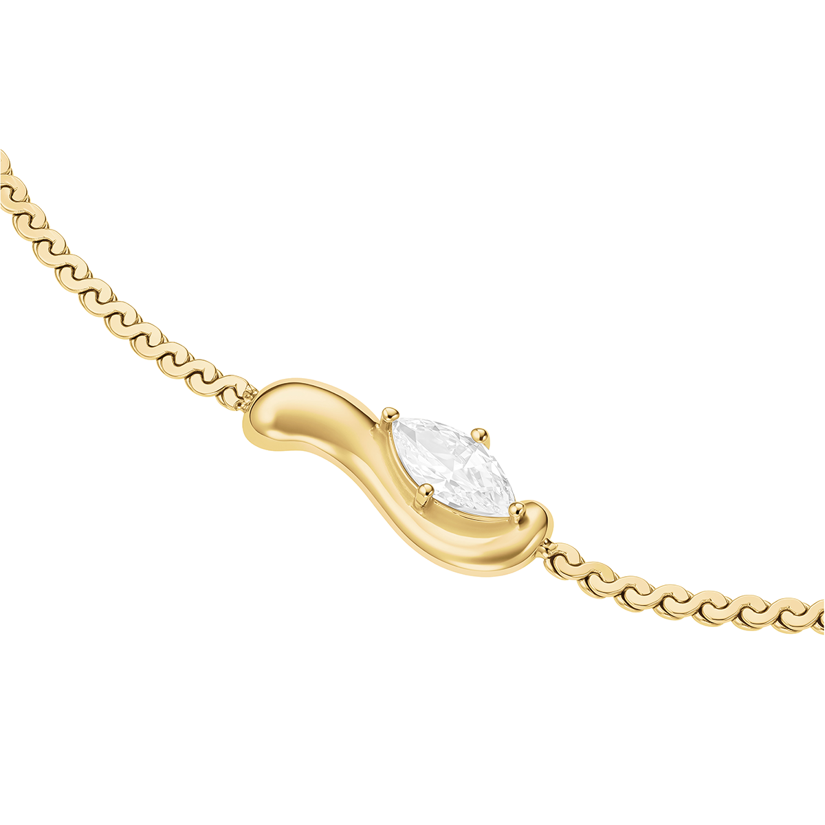 Rosefield Marquise Wave Soft Bracelet Gold - JBWSG-J1304