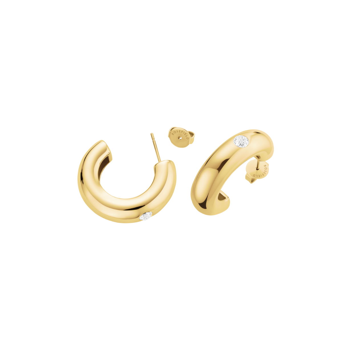 Rosefield Bold Solitary Chunky Hoops Gold - JEBCG-J1200