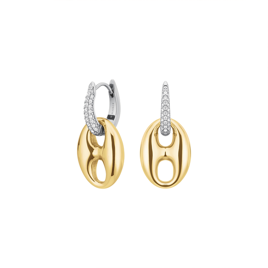Rosefield Coffee Bean Crystal Duotone Earrings - JECCD-J1049