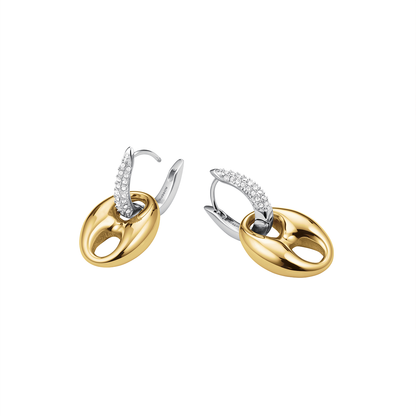 Rosefield Coffee Bean Crystal Duotone Earrings - JECCD-J1049