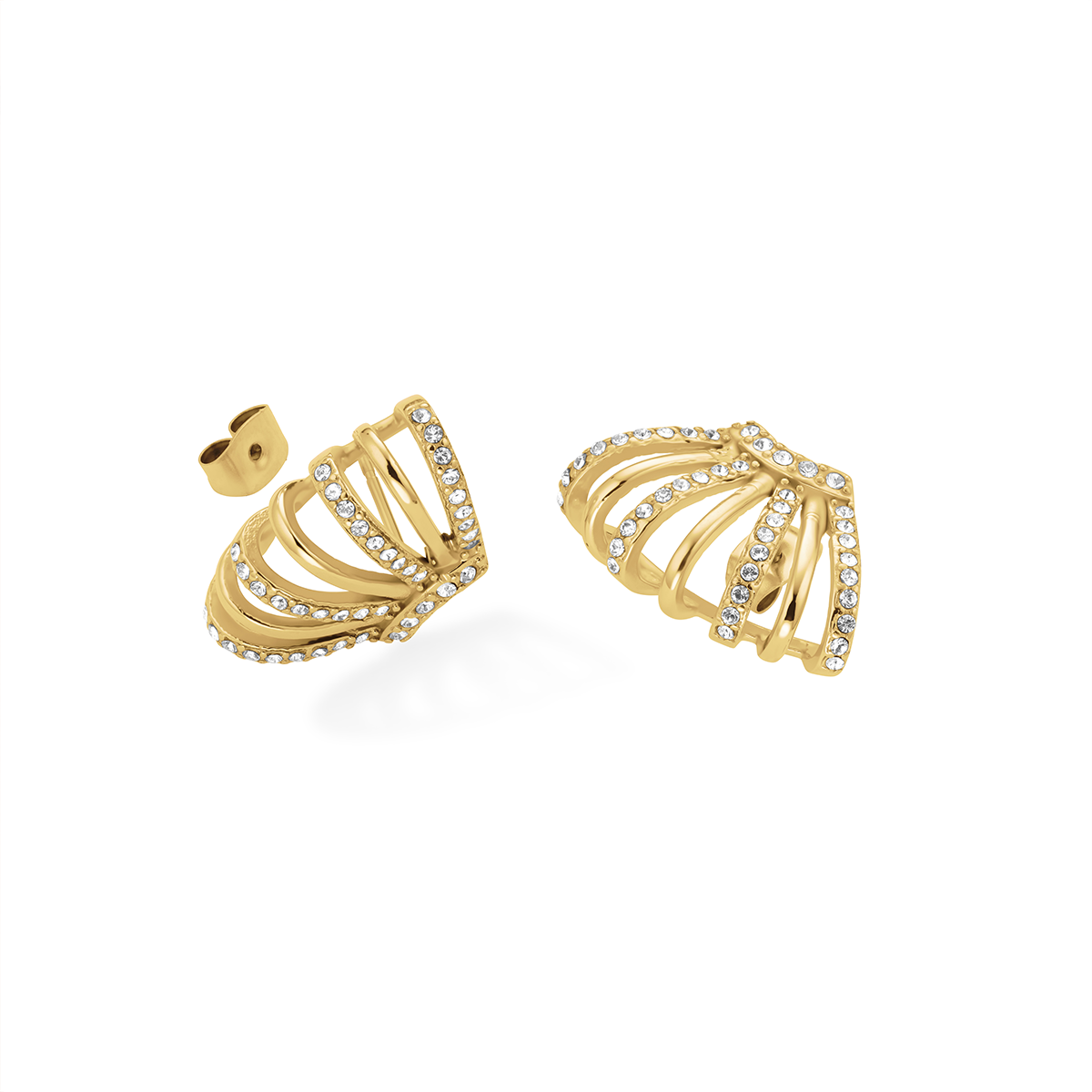 Rosefield Caged Crystal Earrings - JECCG-J1029