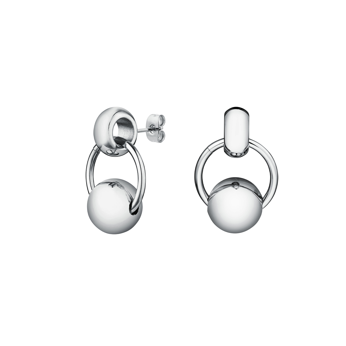 Rosefield Chunky Roll Hoops Silver - JECES-J897