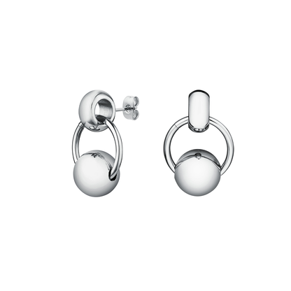 Rosefield Chunky Roll Hoops Silver - JECES-J897