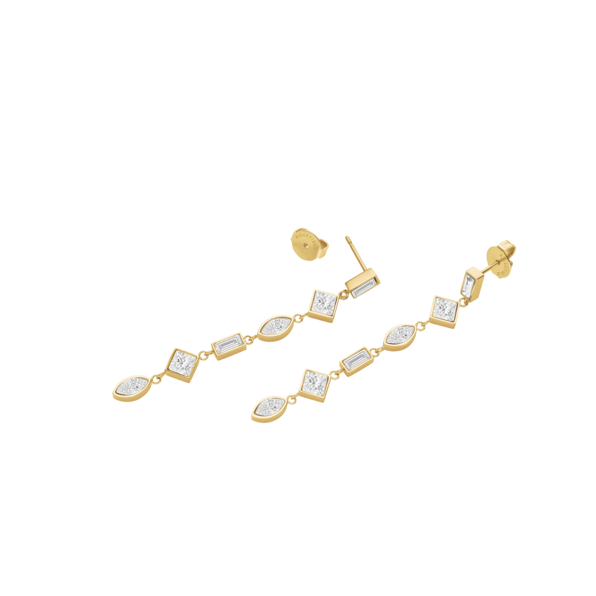 Rosefield Playful Crystals Pendant Earrings Gold - JECPG-J1169