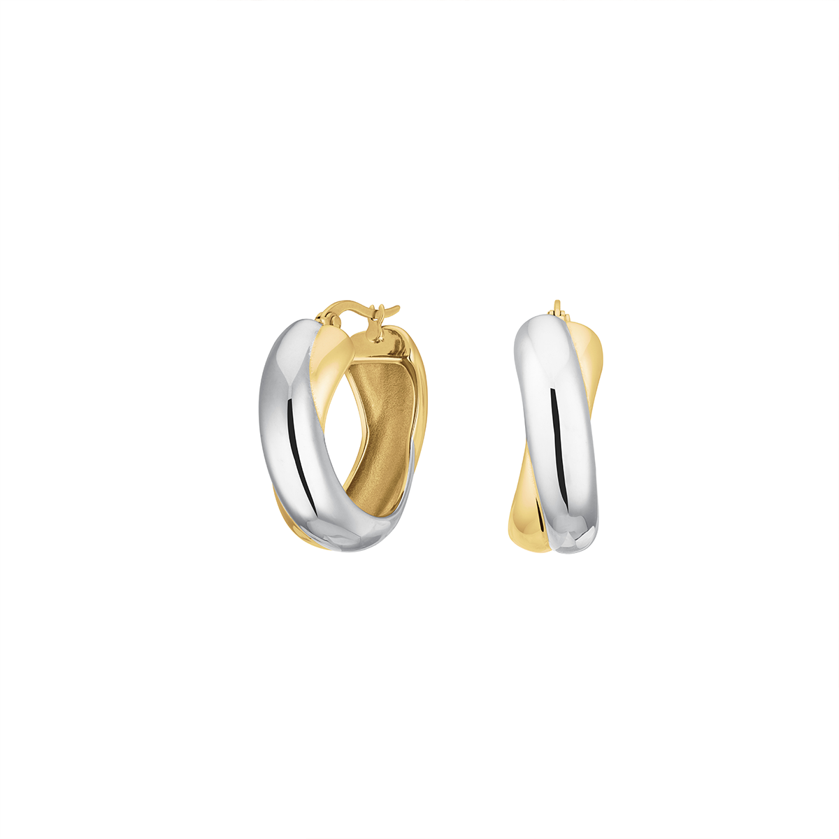 Rosefield Duotone Crossed Hoops - JEDCD-J978