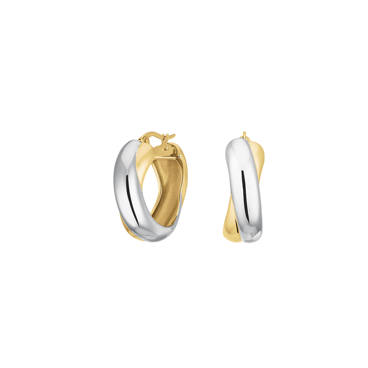 Rosefield Duotone Crossed Hoops - JEDCD-J978
