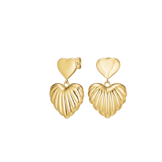 Rosefield Double Heart Pendant Earrings - JEDHG-J984