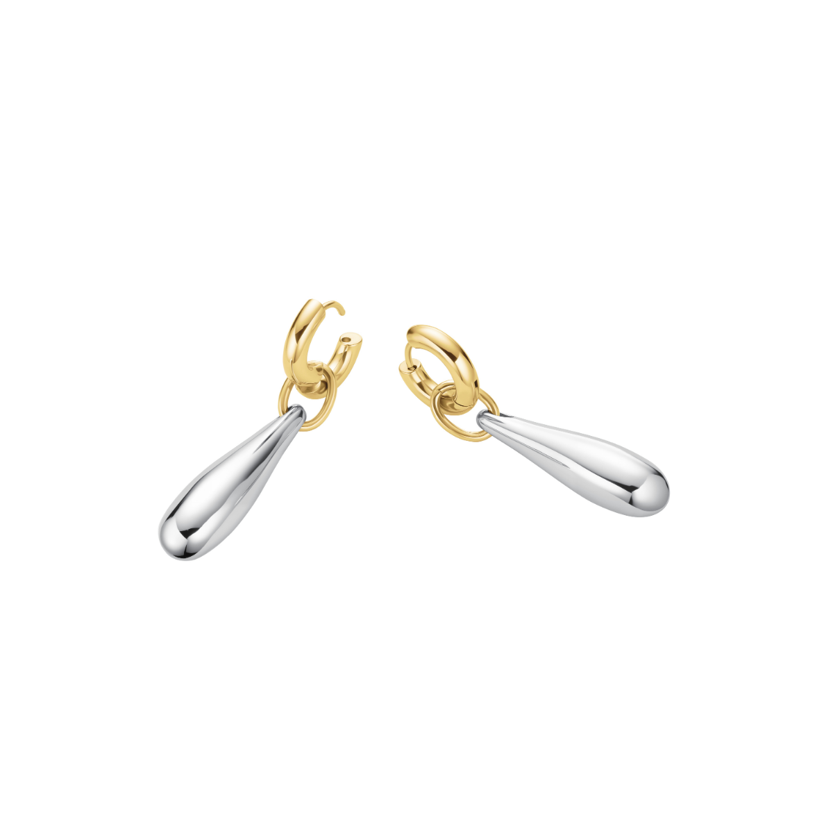 Rosefield Dome Duotone Drop Pendant Earrings - JEDPD-J1215