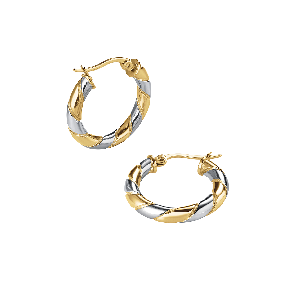 Rosefield Duotone Swirl Hoops Gold - JEDSG-J711