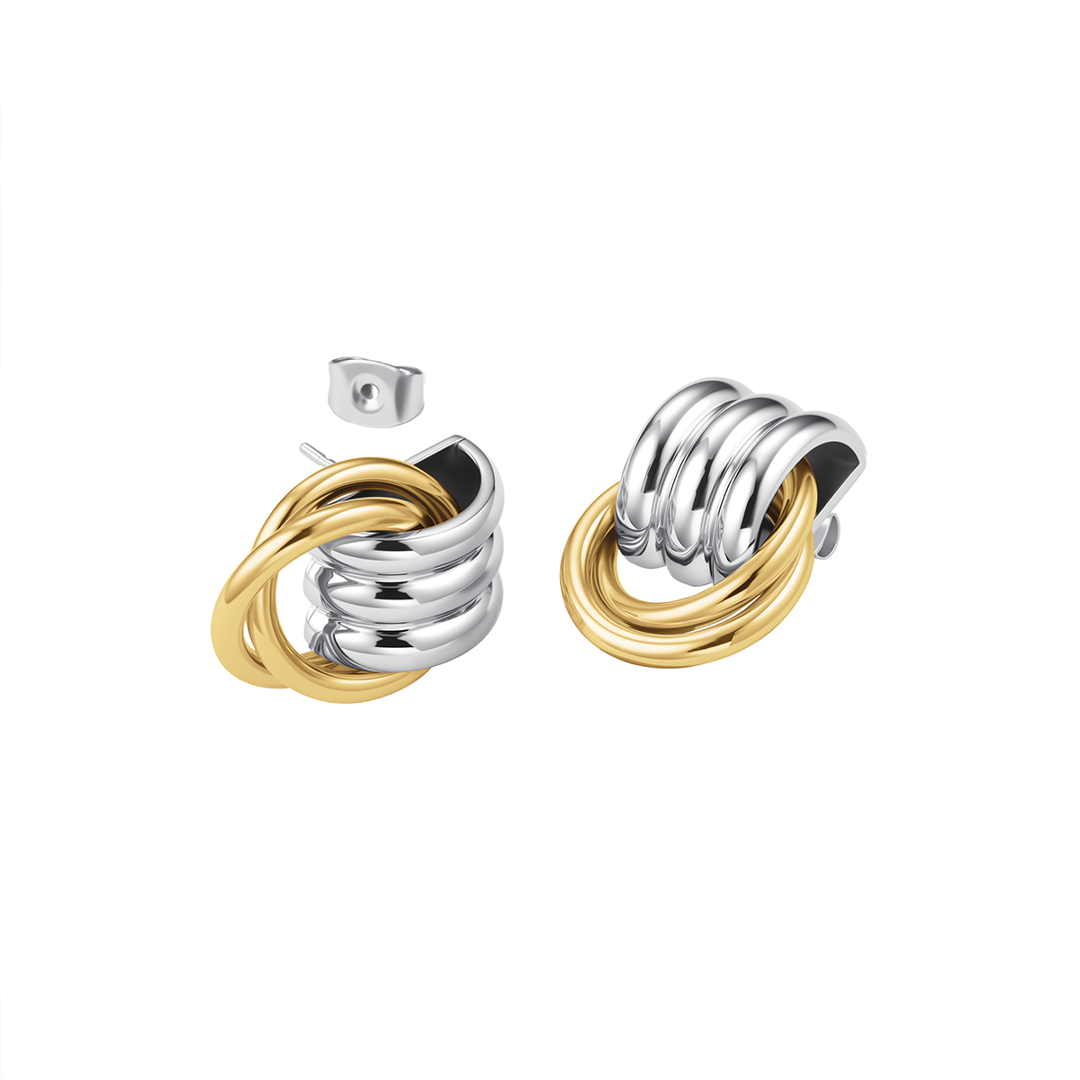 Rosefield Modern Vintage Interlaced Duotone Earrings - JEIED-J964