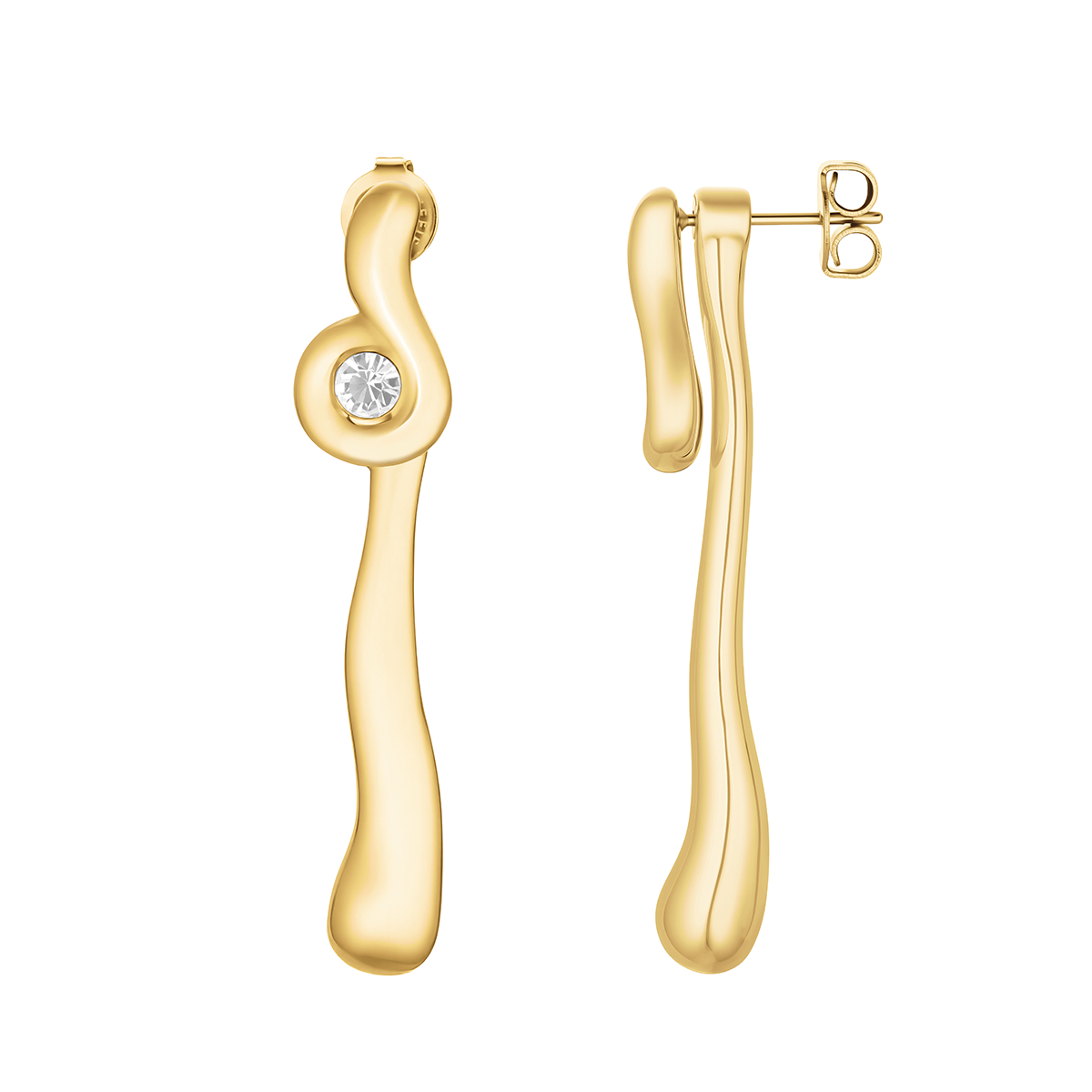 Rosefield Long Wave Stud Gold  - JELWG-J1301