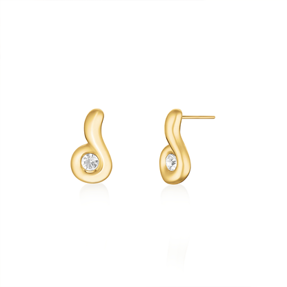 Rosefield Long Wave Stud Gold  - JELWG-J1301
