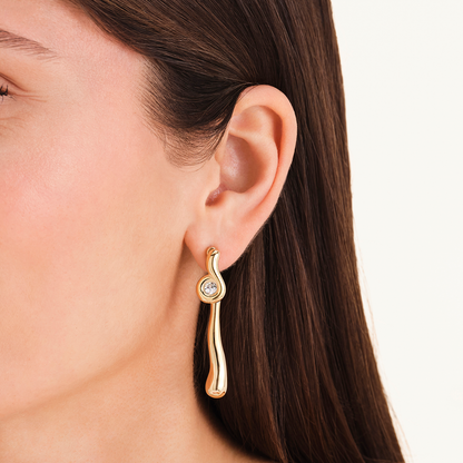 Rosefield Long Wave Stud Gold  - JELWG-J1301