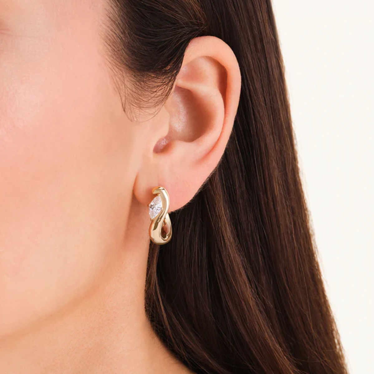 Rosefield Marquise Wave Hoops Gold - JEMWG-J1299