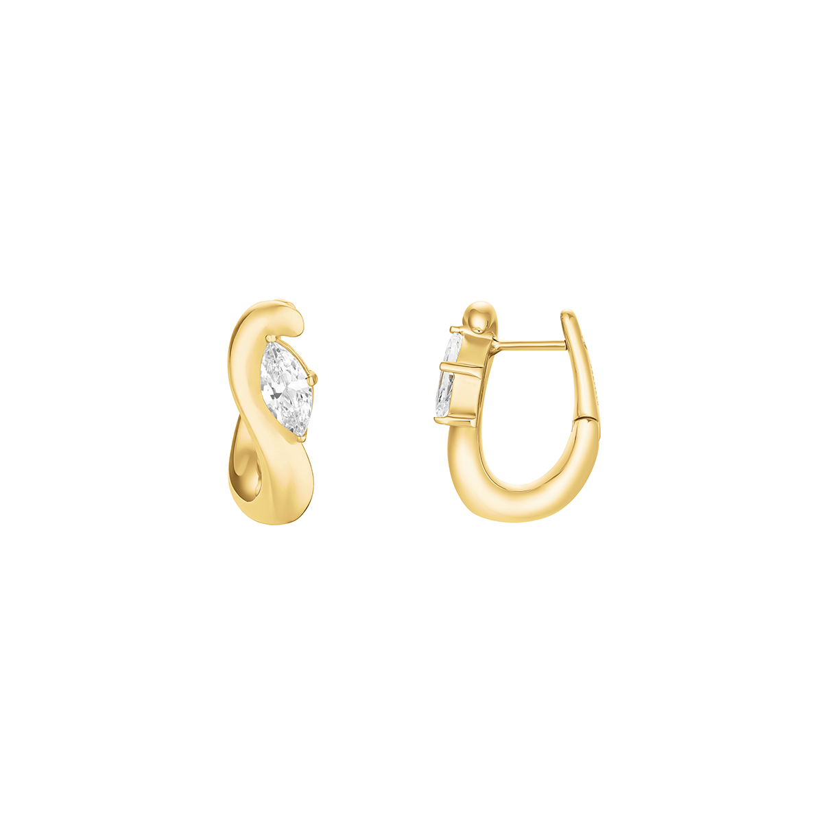 Rosefield Marquise Wave Hoops Gold - JEMWG-J1299
