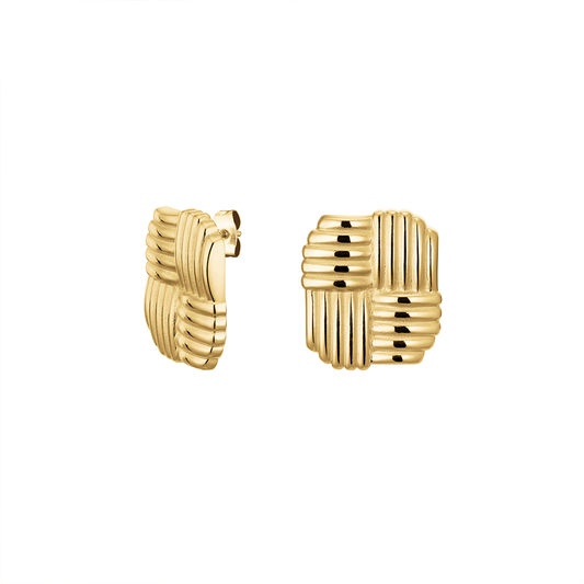 Rosefield Modern Vintage Cross Texture Earrings - JETEG-J967