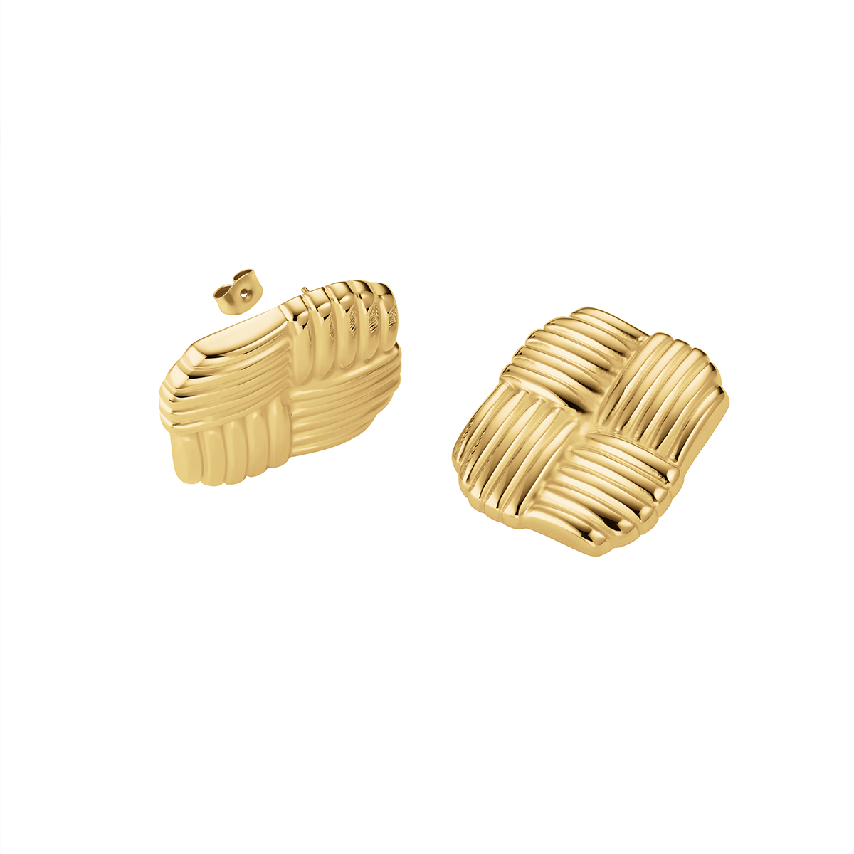Rosefield Modern Vintage Cross Texture Earrings - JETEG-J967