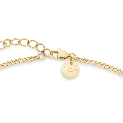 Rosefield Playful Crystals Baguette Dangling Necklace Gold - JNCDG-J1176